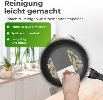 KLAMER Bratpfanne 20cm, antihaftbeschichtete Induktions-Pfanne, Premium Beschichtung, hochwertige Pr