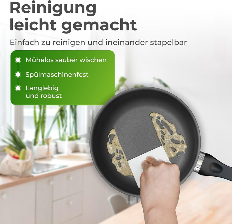 KLAMER Bratpfanne 20cm, antihaftbeschichtete Induktions-Pfanne, Premium Beschichtung, hochwertige Pr