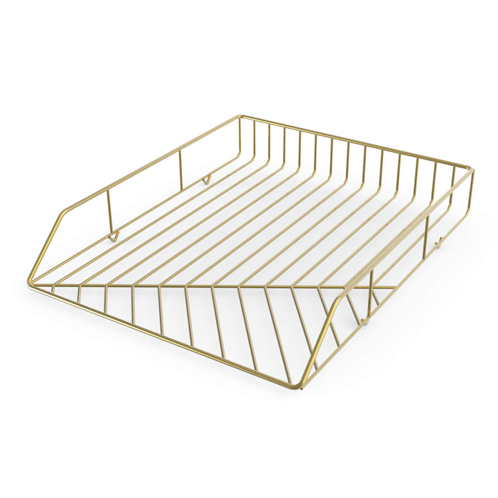 U Brands 3233U03-12 Papierablage aus Metall, Briefgrösse, Schreibtischzubehör, Vena-Kollektion, gold