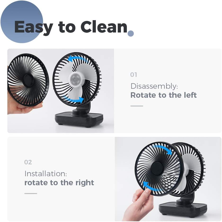 OCOOPA USB Ventilator - Ultra leise, 4 Geschwindigkeiten, leicht zu reinigen, sicher & langlebig, ko