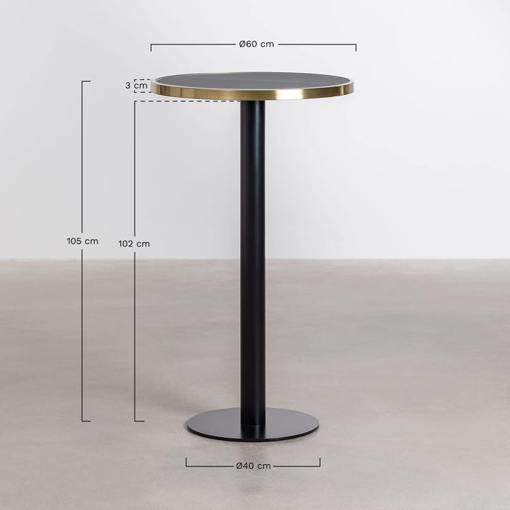 SKLUM Runder Stehtisch aus Steinzeug (Ø60 cm) Amaretto Schwarz Sch., Sch.