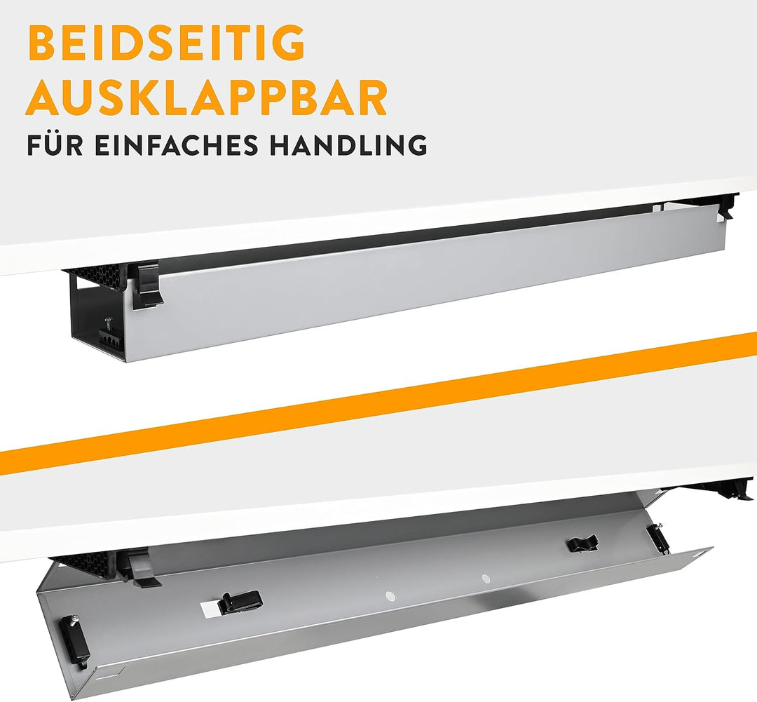 boho office® Kabelkanal Schreibtisch Kabelmanagement Kabelbox - beidseitig klappbare Kabelwanne inkl