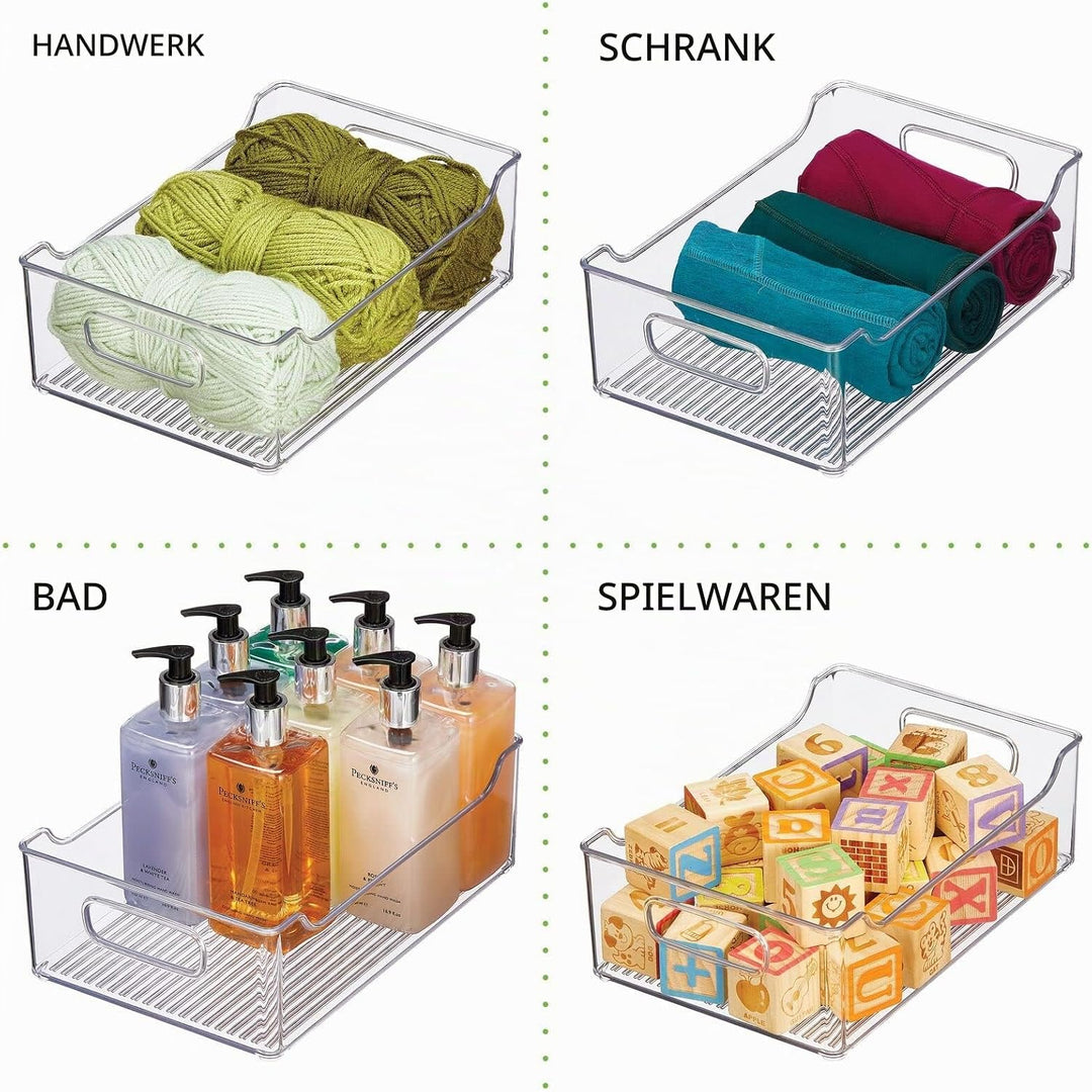 mDesign Aufbewahrungsbox für abgepackte Lebensmittel – Küchen Ablage mit offener Vorderseite und Gri