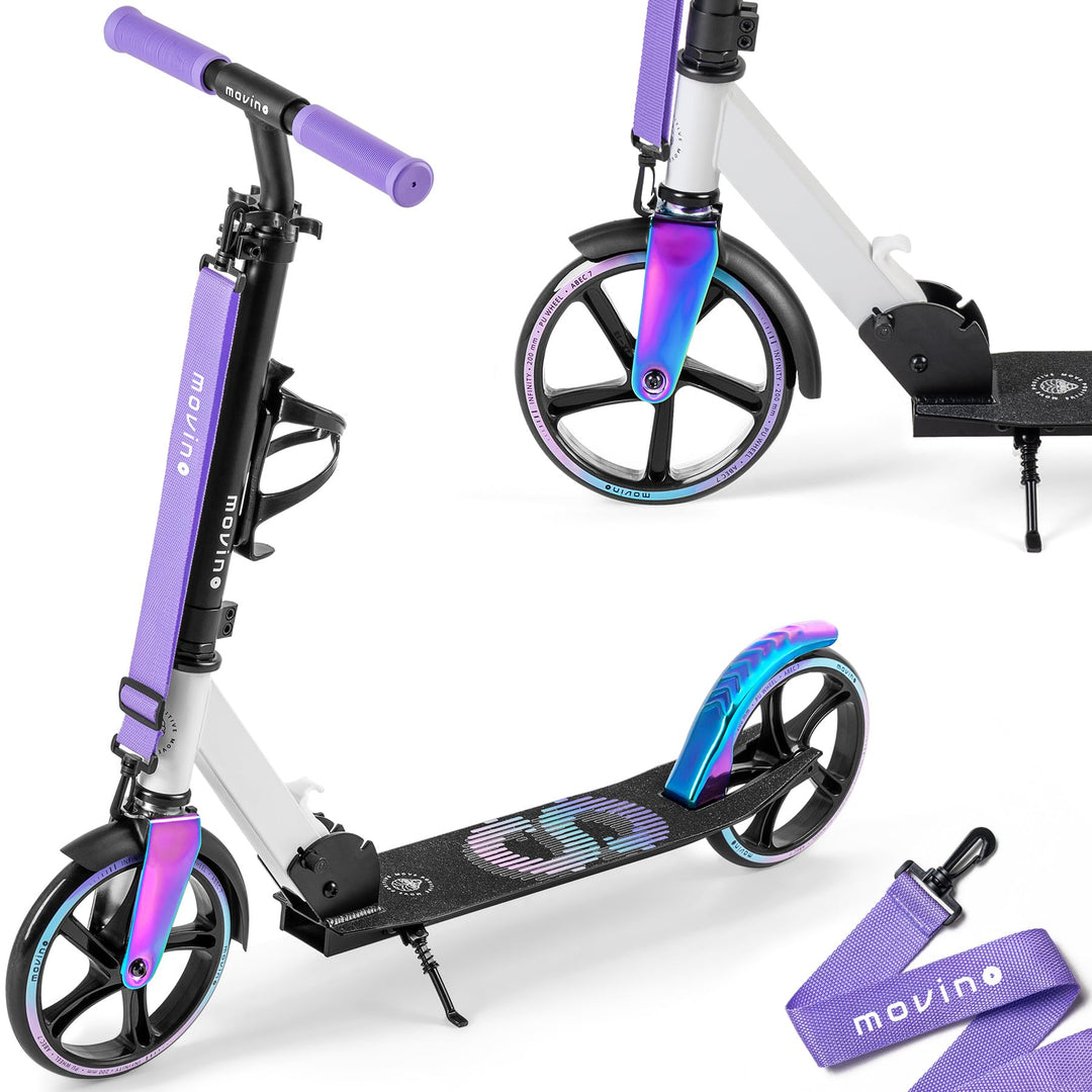 MOVINO Infinity Roller Scooter City Roller Tretroller Klappbar Höhenverstellbar Mit Flaschenhalter F