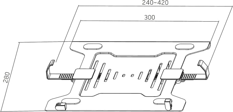 RICOO Laptophalter, CZ3028, Lap Desk, Einstellbar, Monitorhalterung, Laptop Tray, VESA 75x75/100x100