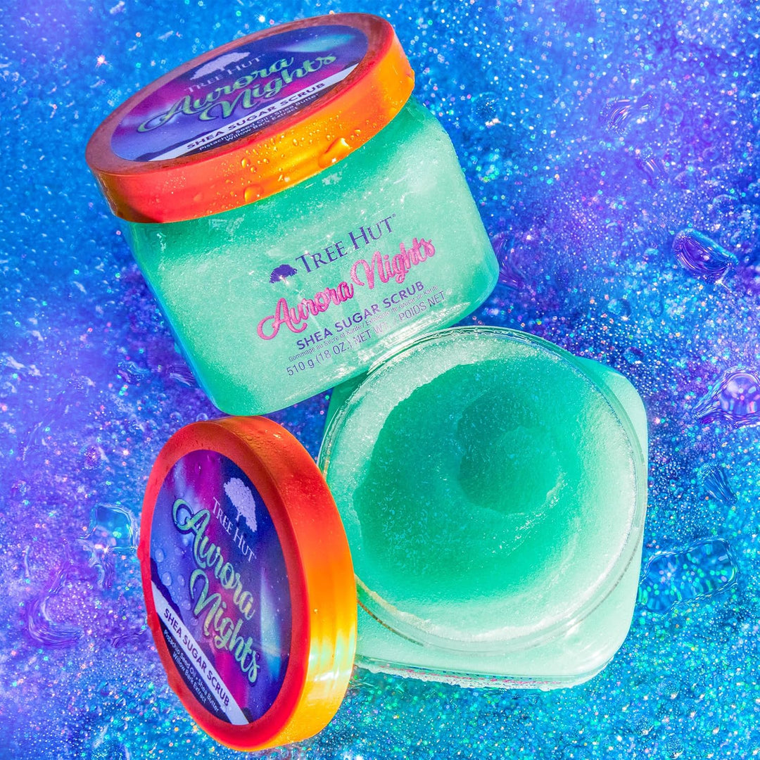 Tree Hut Aurora Nights Shea Sugar Scrub, Peeling Körperpflege, Körperpeeling, Zuckerpeeling, trocken