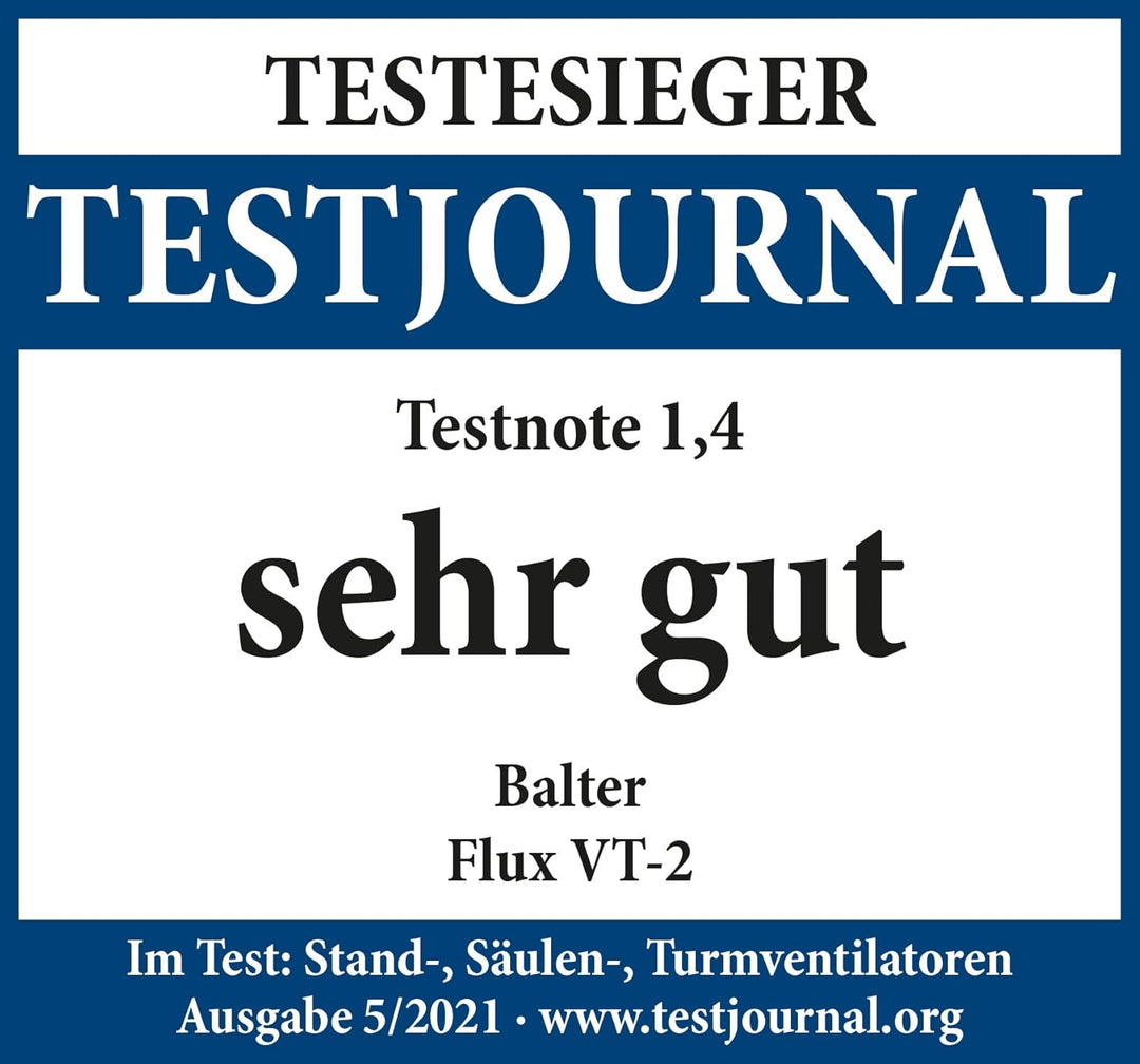 Balter Turmventilator mit Fernbedienung, 120 cm hoch, Leise, Testsieger, Ventilator, Standventilator