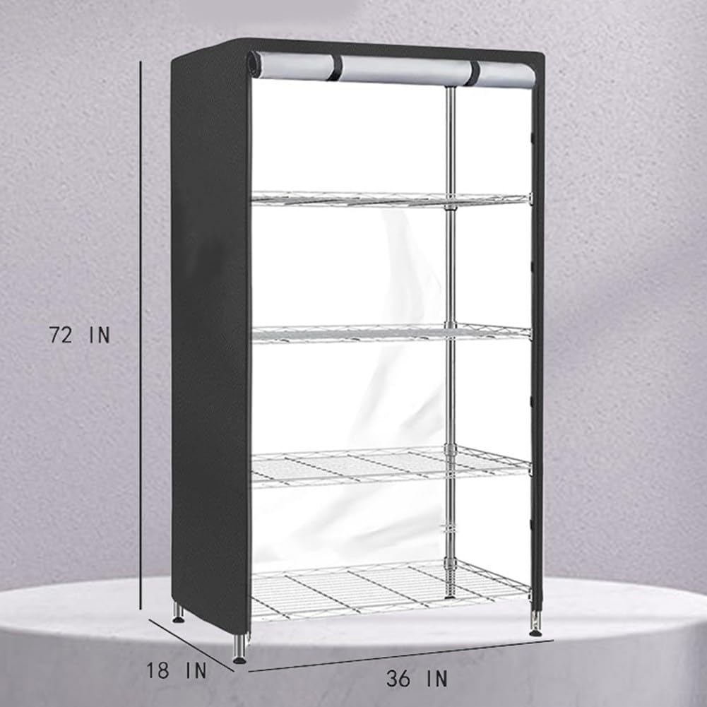91,4 x 45,7 x 182,9 cm Aufbewahrungsregal-Abdeckung, Drahtregal, schwarzes PVC-Netz, wasserdichtes S