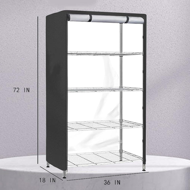 91,4 x 45,7 x 182,9 cm Aufbewahrungsregal-Abdeckung, Drahtregal, schwarzes PVC-Netz, wasserdichtes S