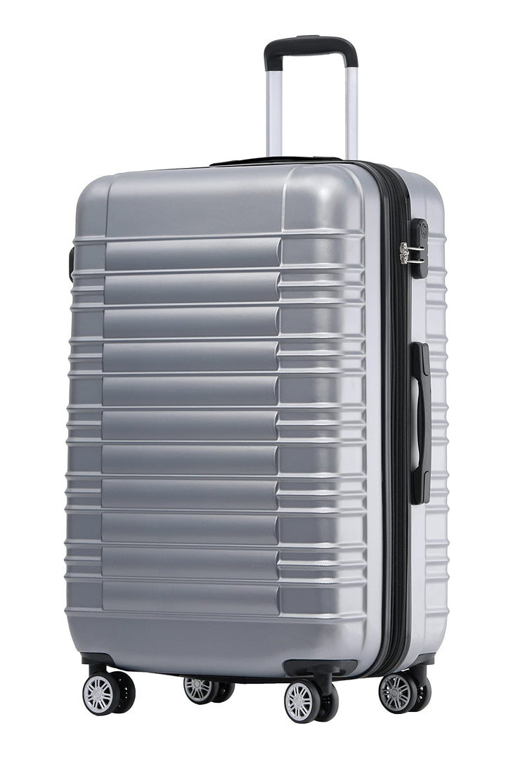 BEIBYE 2088 Zwillingsrollen Reisekoffer Koffer Trolleys Hartschale M-L-XL-Set in 13 Farben (Silber,