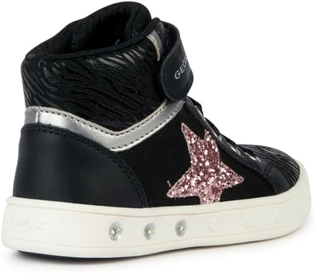 Geox Mädchen J Skylin GirlSneaker 29 EU Black Dk Pink, 29 EU Black Dk Pink