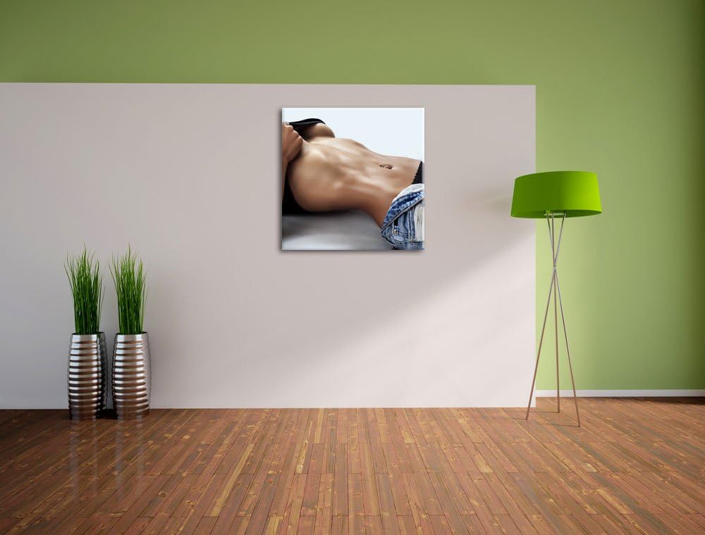 Pixxprint Sexy Frau mit schönem Körper als Leinwandbild/Grösse: 70x70 cm/Wandbild/Kunstdruck/fertig