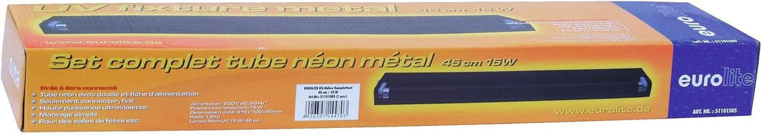 EUROLITE UV-Röhre Komplettset 45cm 15W metall sw | Komplettset mit UV-Röhre