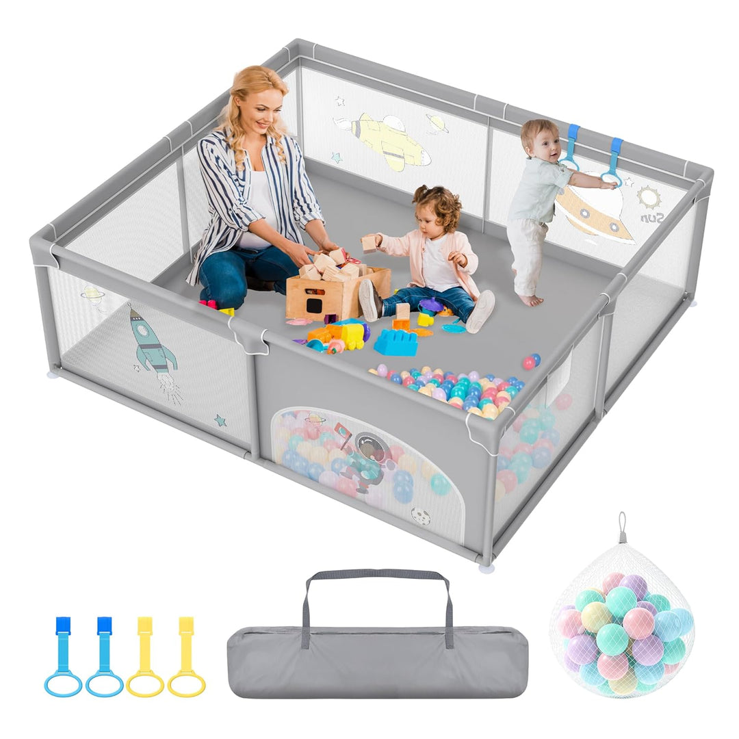 Froadp Laufgitter Baby Laufstall Playpen, Kinderlaufstall mit Tür,Oxford Sicherheitsspielplatz Schut