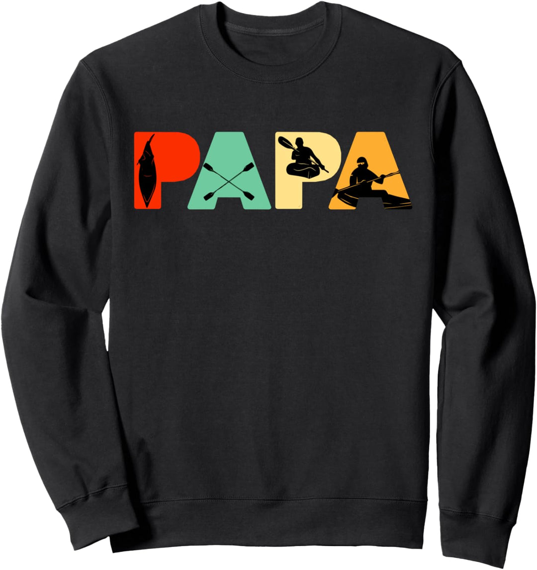 Retro Kajakfahrer Papa, Lustige Vintage Papa Kajakfahrer Lie Sweatshirt