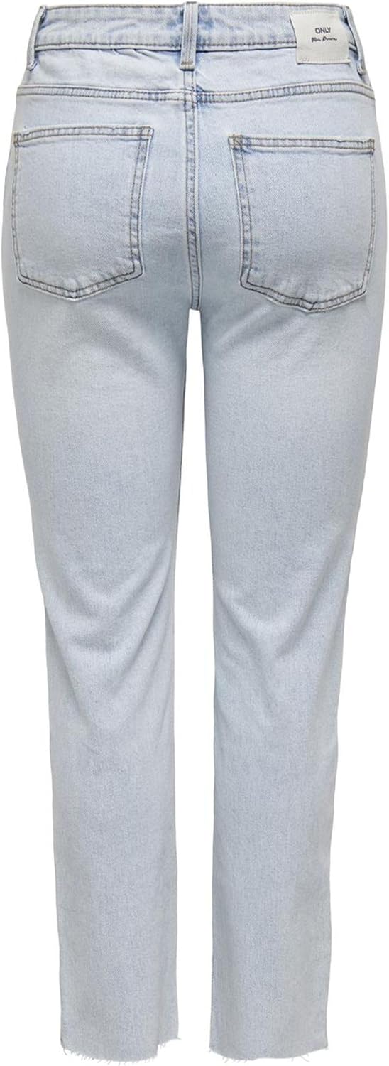 ONLEMILY HW STR RAW CR AK MAS440 NOOS 26W / 30L Light Blue Denim, 26W / 30L Light Blue Denim
