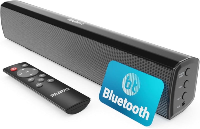 MAJORITY Bowfell | Bluetooth Soundbar für TV Geräte | 50W 2.0 Stereo Lautsprecher für Fernseher oder