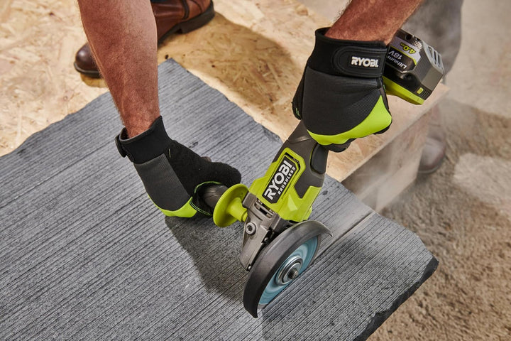 RYOBI 18 V ONE+ Brushless Akku-Winkelschleifer RAG18BL-0, 125mm Scheibendurchmesser, werkzeuglose Sc