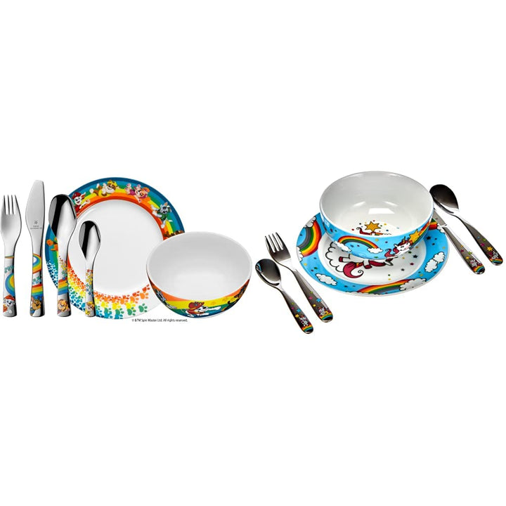 WMF Paw Patrol Kinder Geschirrset 6-teilig, Kindergeschirr mit Kinderbesteck Edelstahl, ab 3 Jahre,