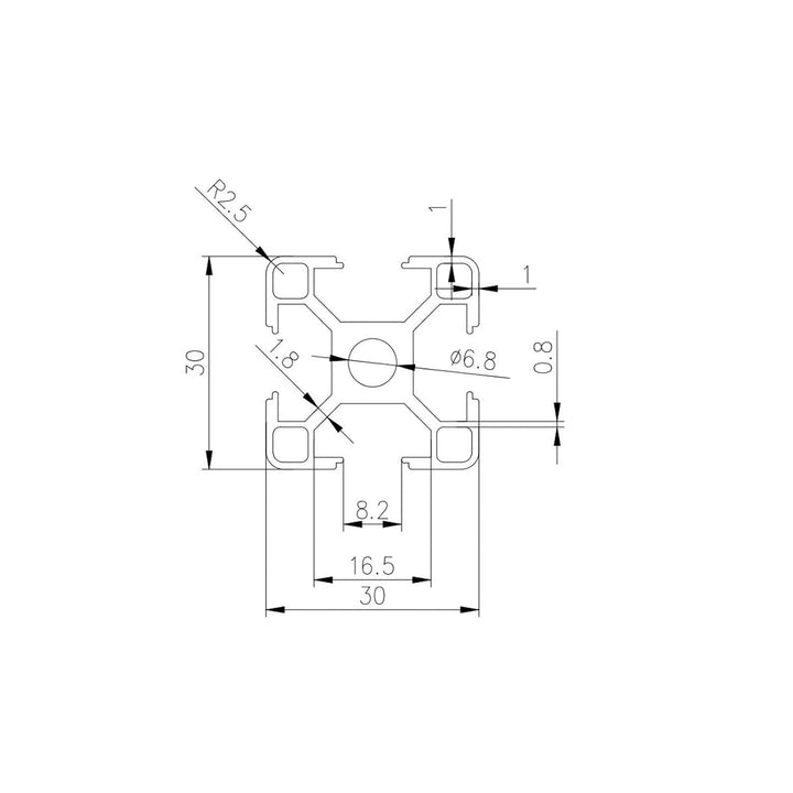 Coavoo 3030 Extrudiertes Aluminium 200 mm lang T Nut Schwarz, Extrusion Aluminium 30 mm x 30 mm 30 S