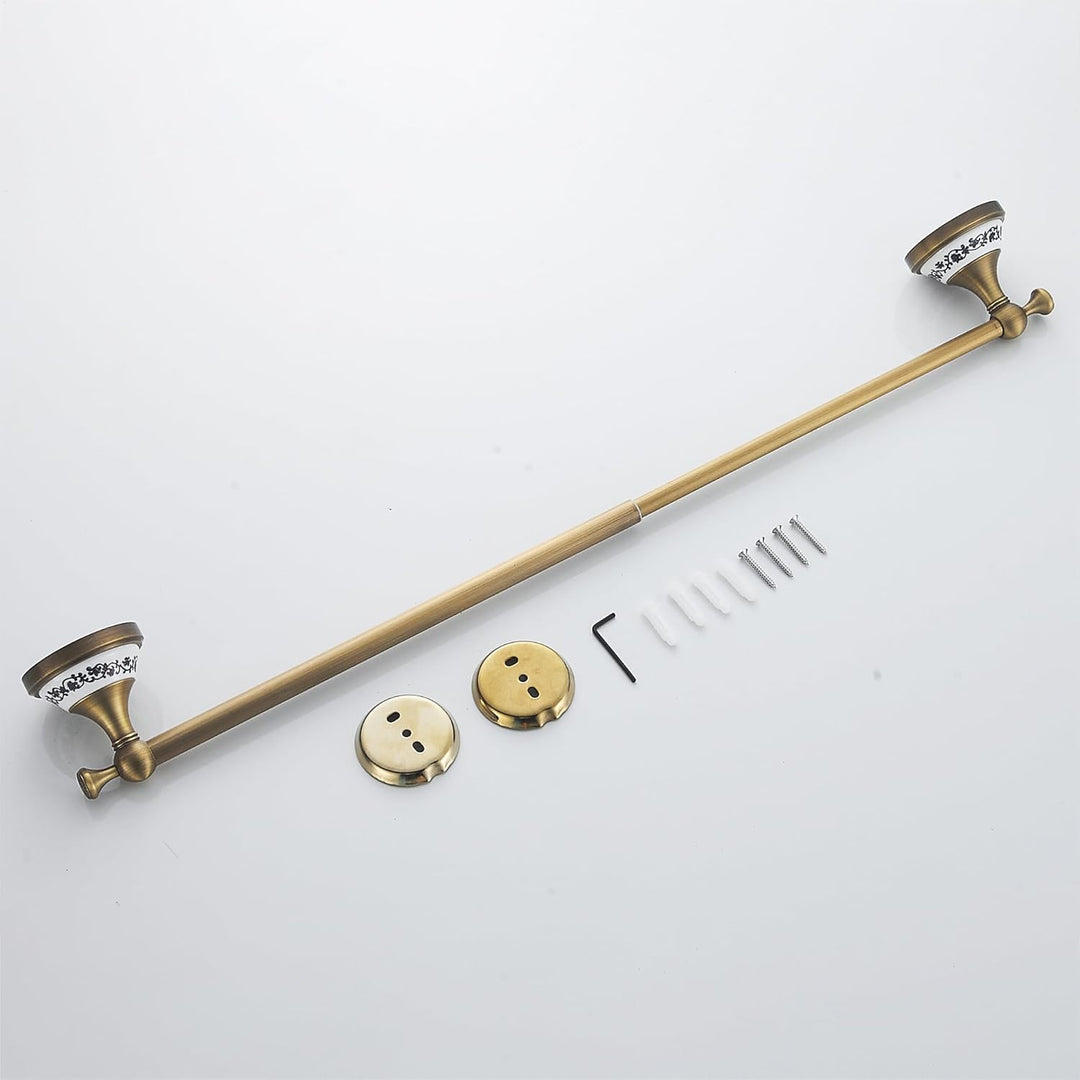 Handtuchstange aus antikem Messing, verstellbar, 39,9 bis 70,5 cm, Badetuchhalter für Badezimmer, Ha