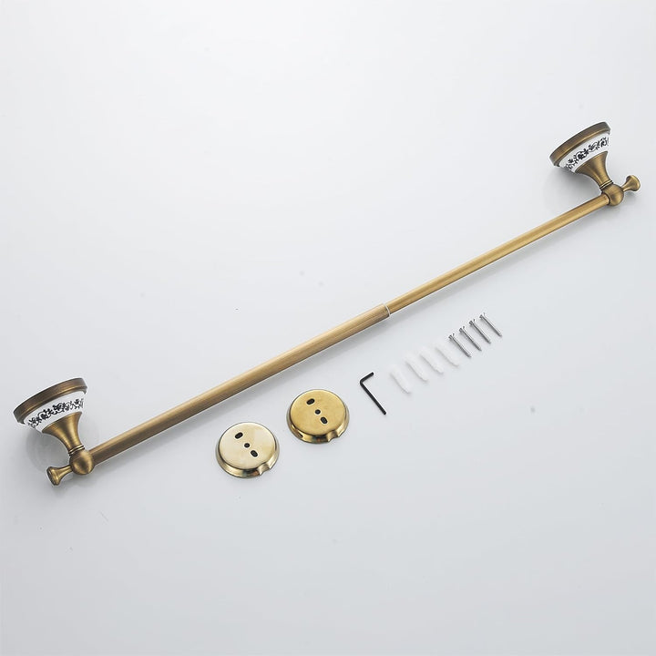 Handtuchstange aus antikem Messing, verstellbar, 39,9 bis 70,5 cm, Badetuchhalter für Badezimmer, Ha