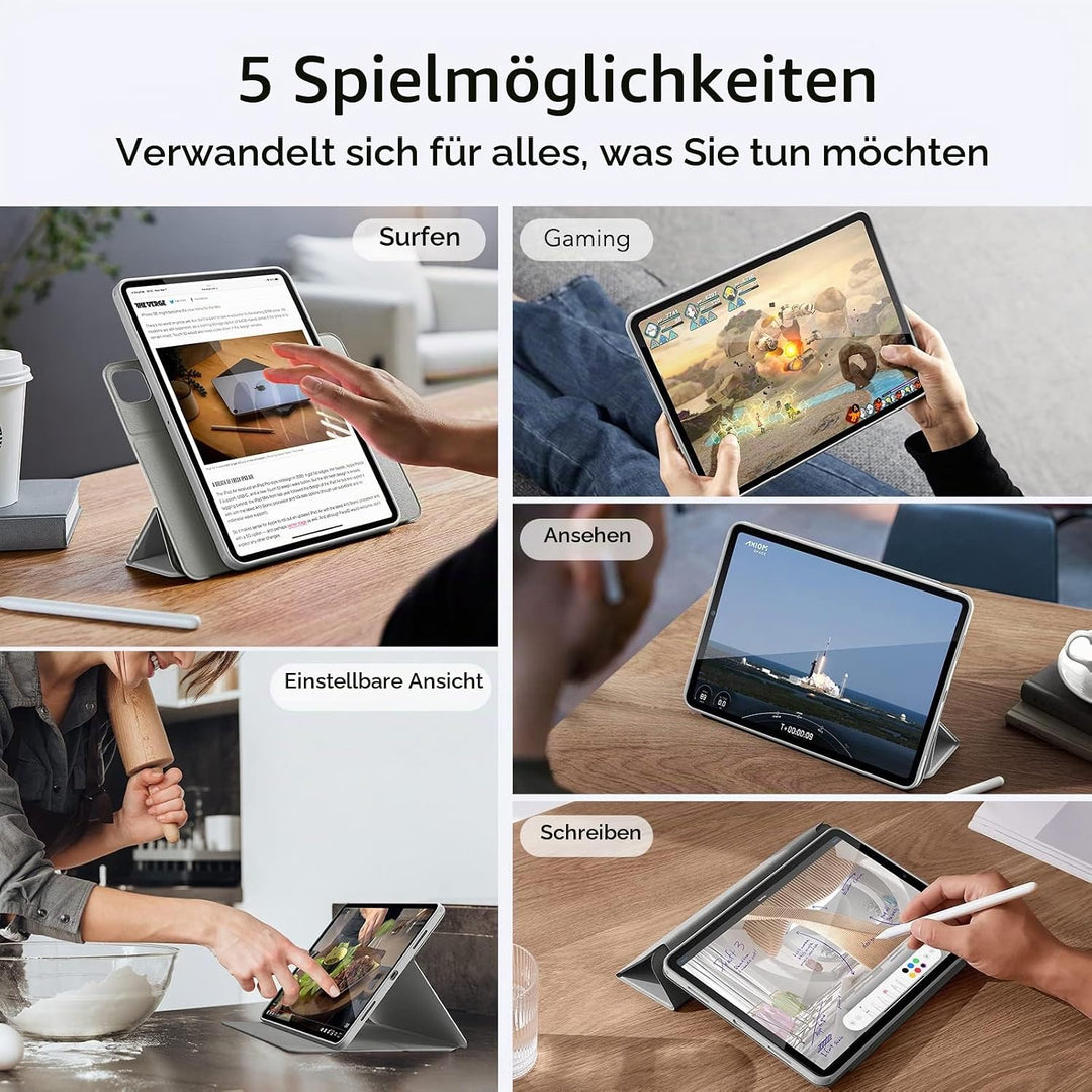 ESR für iPad Pro 11 Hülle Hybrid, iPad 11 Pro Hülle (2022/2021) mit Pencil Halter, Abnehmbare Magnet