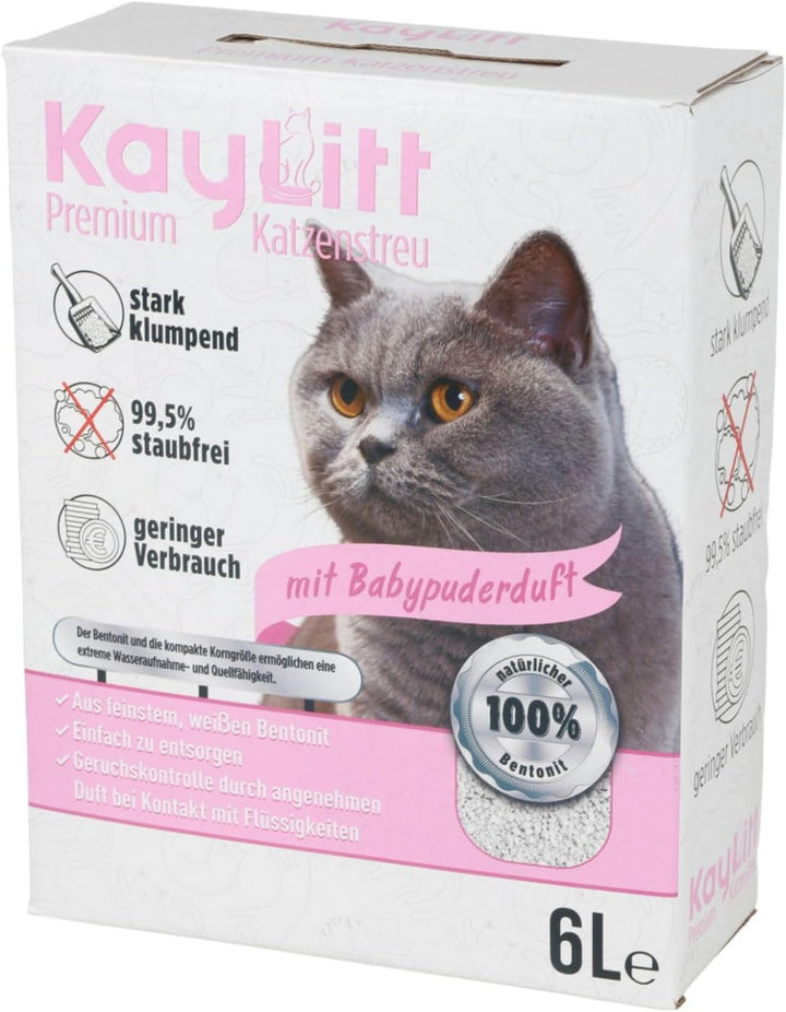 BURI 18L (15,6Kg) Katzenstreu Klumpstreu duftend mit Duft klumpend 100% Bentonit saugstark Streu Ein