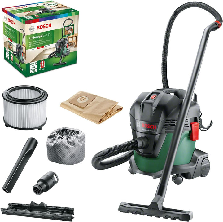 Bosch Nass- und Trockensauger UniversalVac 15 (1000 Watt, 15 Liter Behältervolumen, in