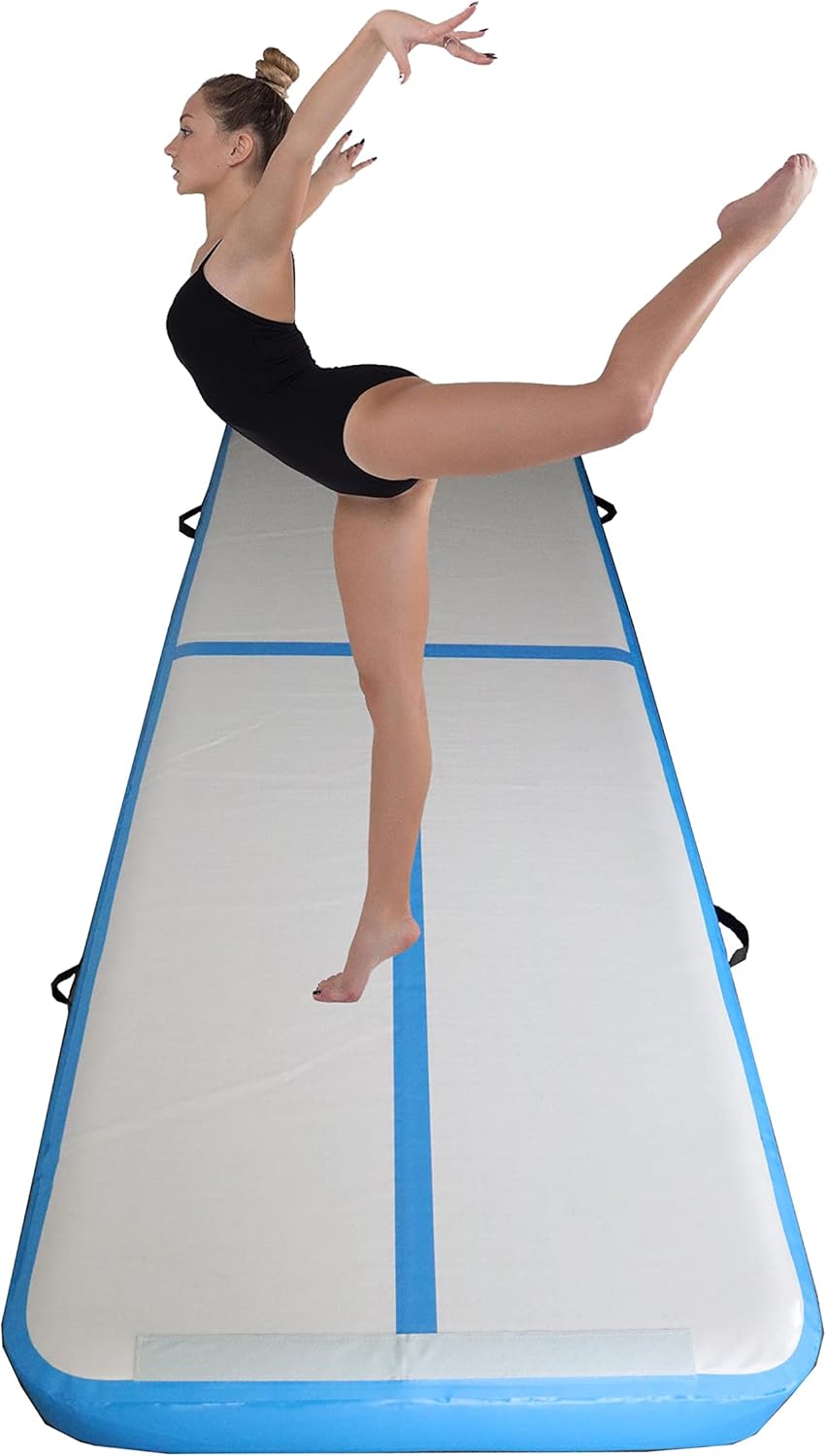 Airtrack/Tumbling/Gymnastik Matte Turnmatte in Blau/Pink, aufblasbar, rutschfest, wasserfest, stossd