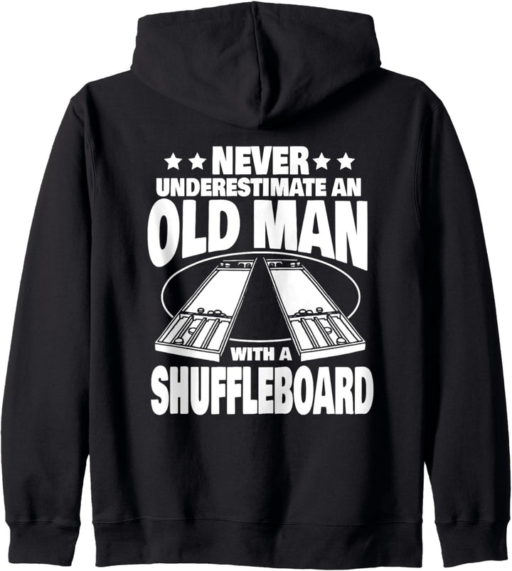 Never Underestimate an Old Man with a Shuffleboard Dad Kapuzenjacke