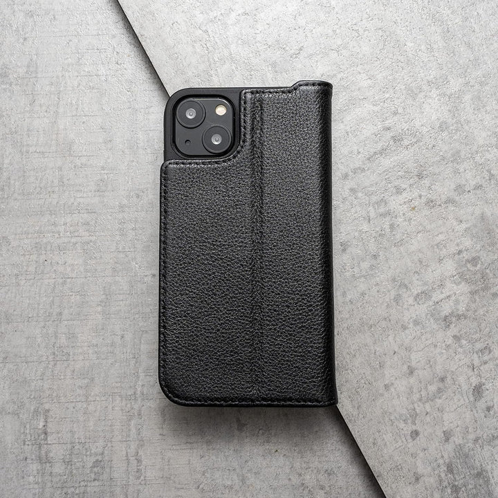 Porter Riley - Lederhülle für iPhone 13 Mini (5.4"). Premium Echtleder Standhülle/Ledertasche/Brieft