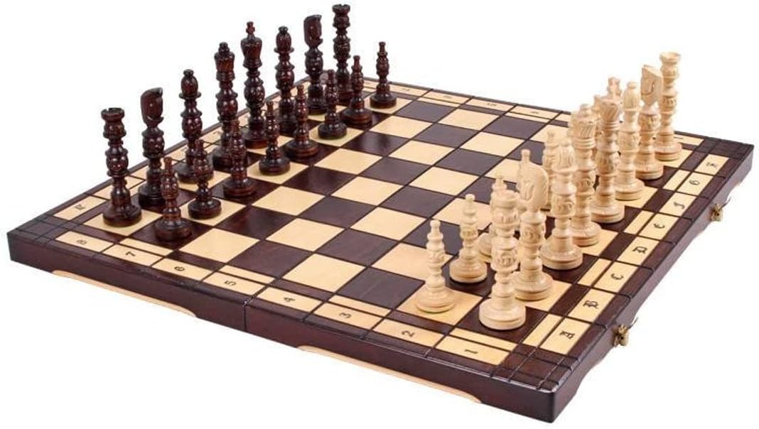 Master of Chess Galant Schachspiel aus Holz, handgeschnitzt, 58 x 58 cm, handgefertigt, extra grosse