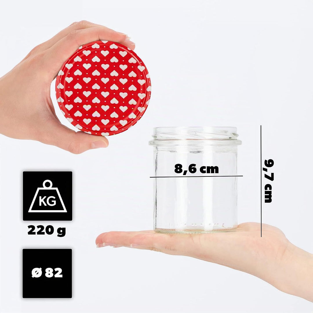 KADAX 10er Set Marmeladengläser 350ml TO82, Einmachgläser Vorratsgläser Mason Jar mit Schraubdeckel,