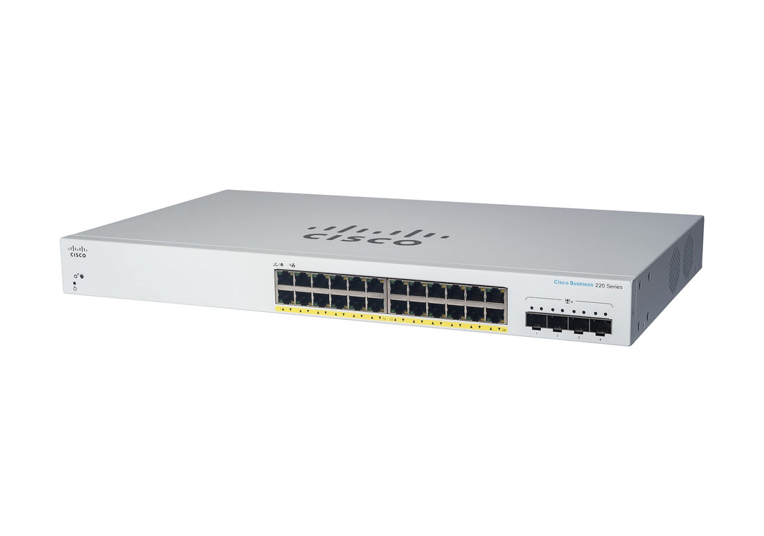 Cisco Business CBS220-24FP-4X Smart Switch | 24 GE-Ports | Full PoE | 4x10G SFP+ | 3 Jahre eingeschr