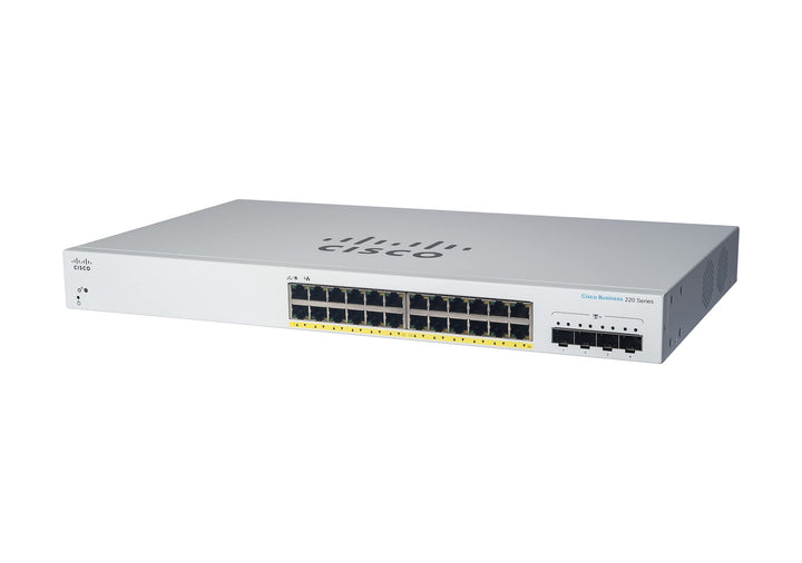 Cisco Business CBS220-24FP-4X Smart Switch | 24 GE-Ports | Full PoE | 4x10G SFP+ | 3 Jahre eingeschr