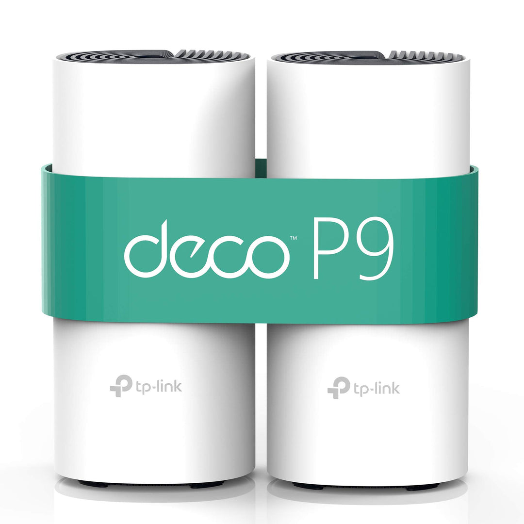 TP-Link Deco P9 Powerline WLAN Mesh Set (Dualband 1200Mbit/s + HomePlug 1000Mbit/s, Reichweite bis z