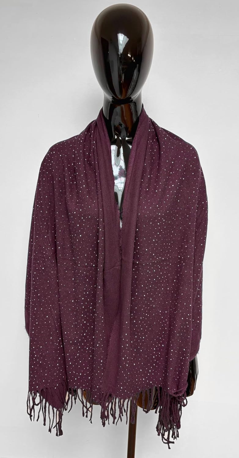 Van Der Rich® - Schals und Stolen mit Strass für Abendgarderobe - Damen Weinrot, Weinrot