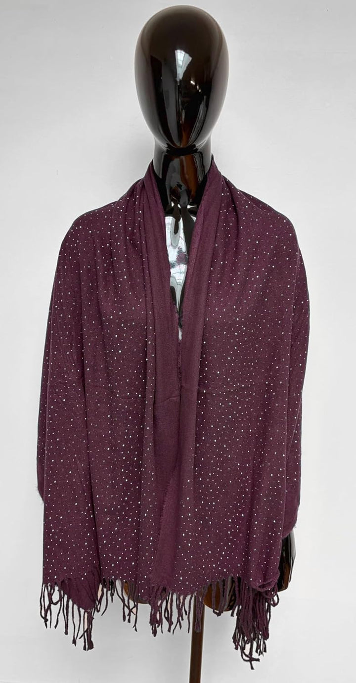 Van Der Rich® - Schals und Stolen mit Strass für Abendgarderobe - Damen Weinrot, Weinrot