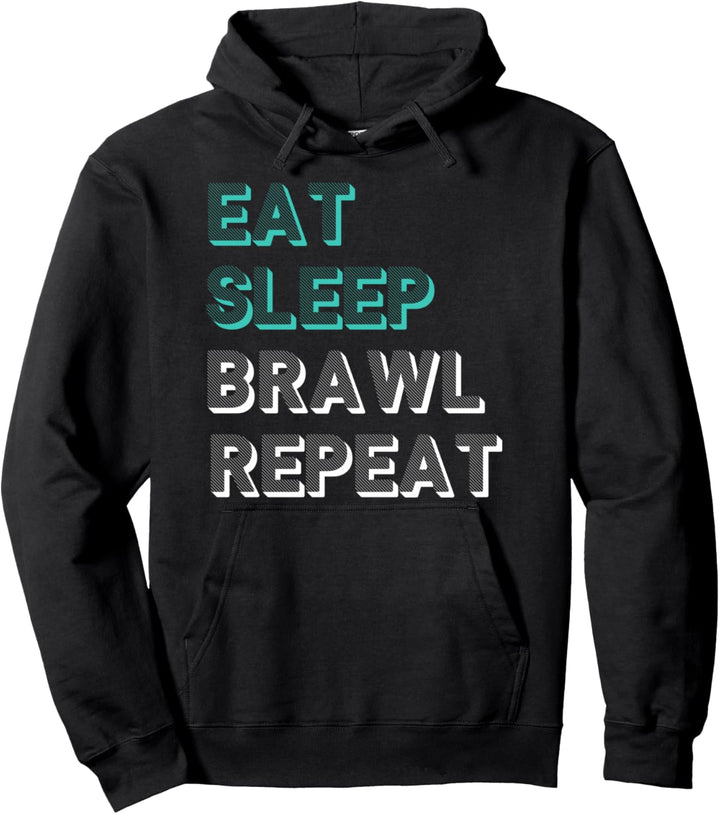 Eat Sleep Brawl Repeat Gamer Zocker Game Kinder Star Pullover Hoodie