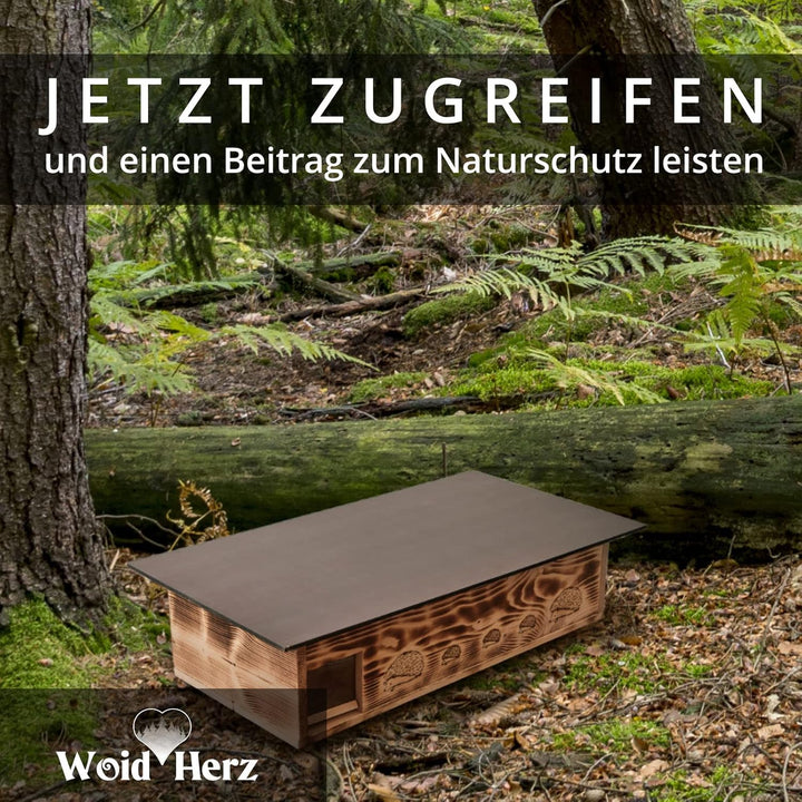 XXXL Igelhaus Neu (IG6) Igelhütte - Igelhaus mit Labyrintheingang und Rattenklappe - mit Boden und A