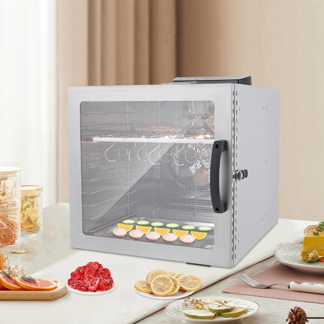 Lebensmittel-Dehydrator, 1000W, LED-Smart-Panel, Temperatur Einstellbar (86-194°F), Einstellbare Zei