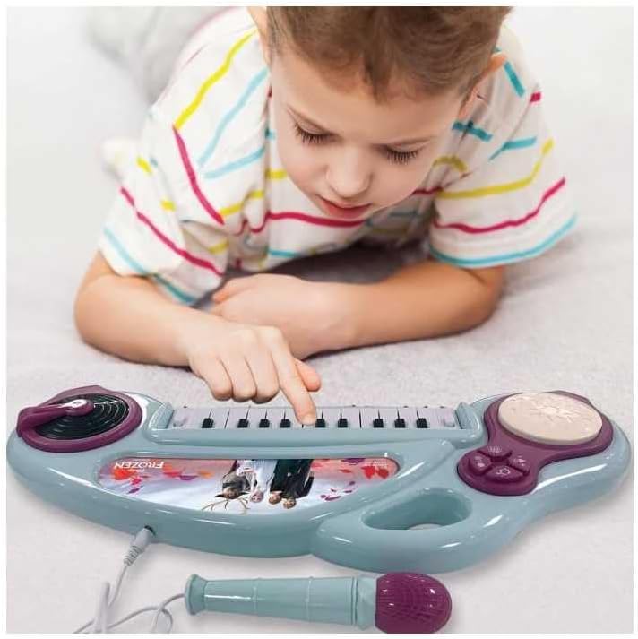 Lexibook, Die Eiskönigin, Elektronisches Klavier für Kinder mit Lichteffekten, Mikrofon, Schlagzeug,