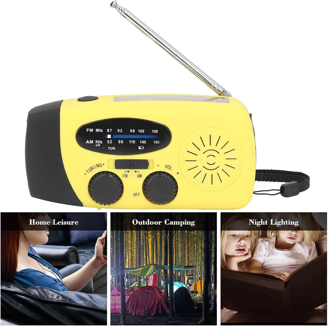 Solarradio, IPX3 Wasserdicht Handkurbel Solarradio, Kurbelradio, Radio Laterne, Multifunktionale Tra