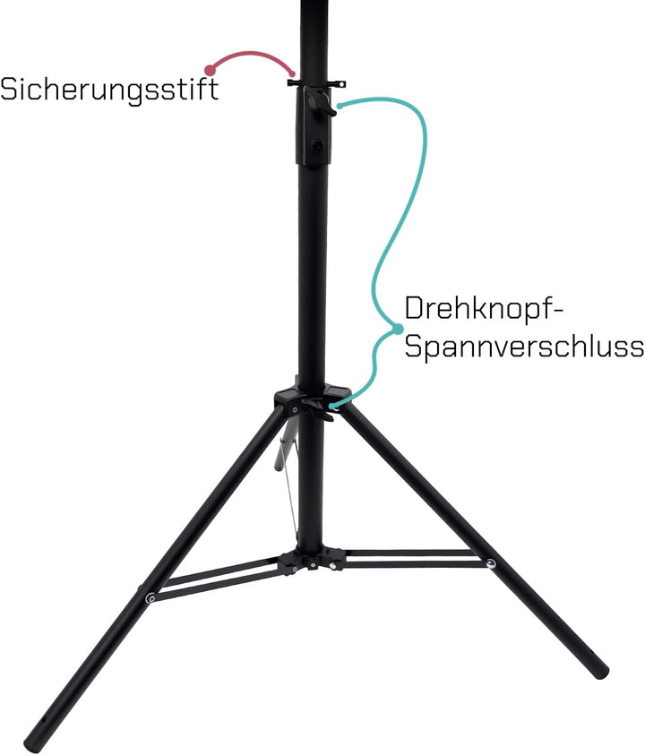 ARLI Dreibein Stativ 120 cm mit Zeltheringe für SAT Antenne Stahl klappbar höhenverstellbar Camping