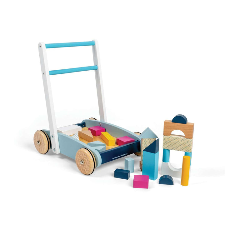 Bigjigs Toys FSC® Certified Wooden Baby Walker - Sustainable Wooden Walkers for Babies, Includes Bui