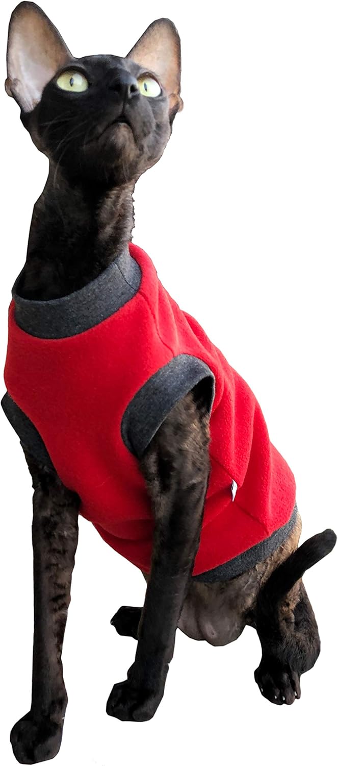 Kotomoda Katzen Kleidung Pullover Rotte Vlies (S), S