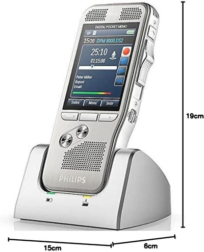 Philips DPM 8100 Pocket Memo Digitales Diktiergerät, Schiebeschalter ohne Software internationaler S