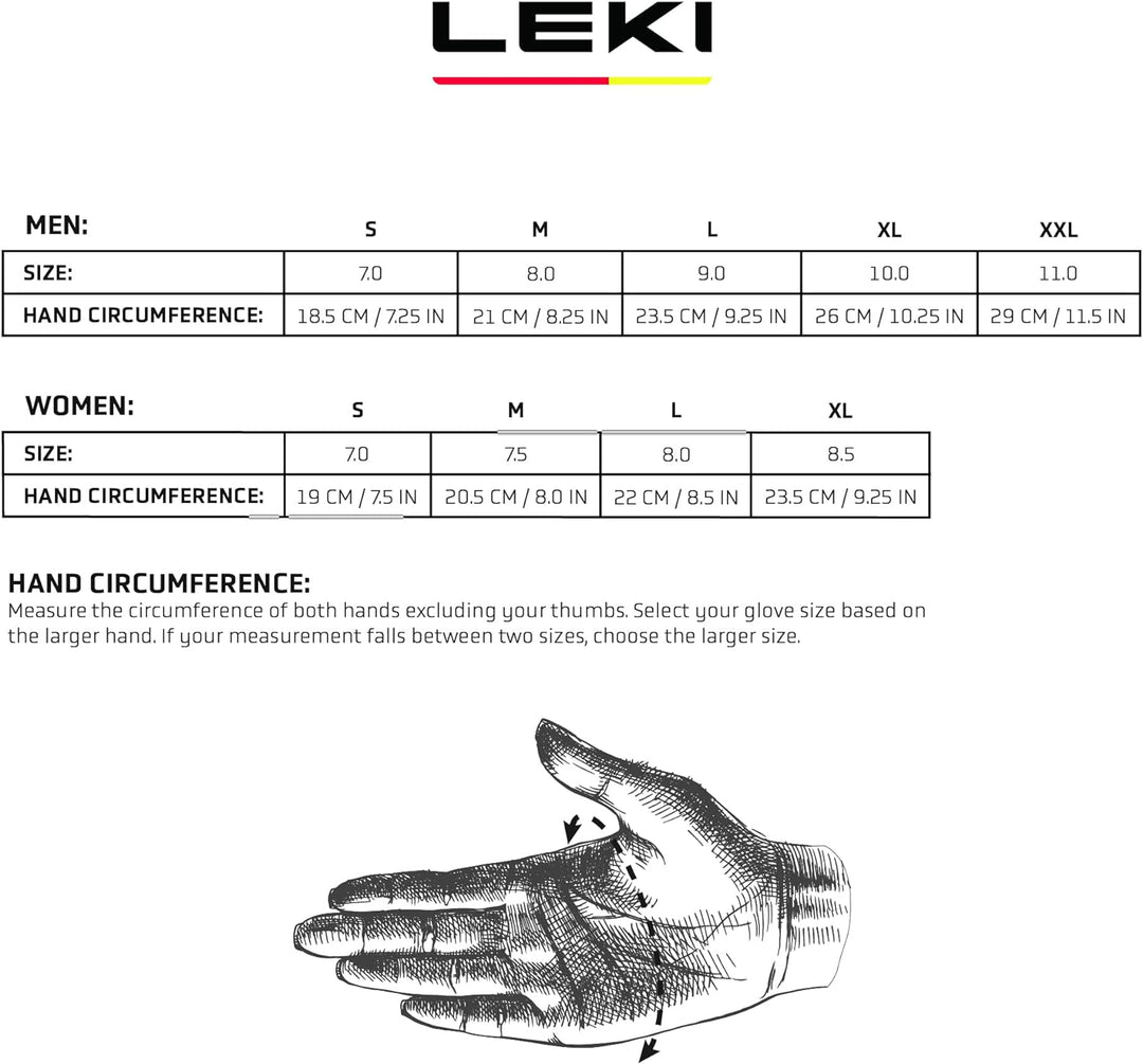 LEKI Detect XT 3D Handschuhe Skihandschuhe Fingerhandschuhe Schwarz EU 7, Schwarz EU 7