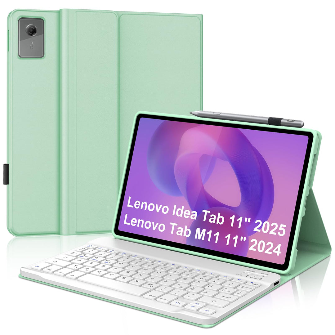 Hülle Tastatur für Lenovo Idea Tab 11 Zoll 2025/Lenovo Tab M11 11 Zoll 2024 | Mit Magnetisch Abnehmb